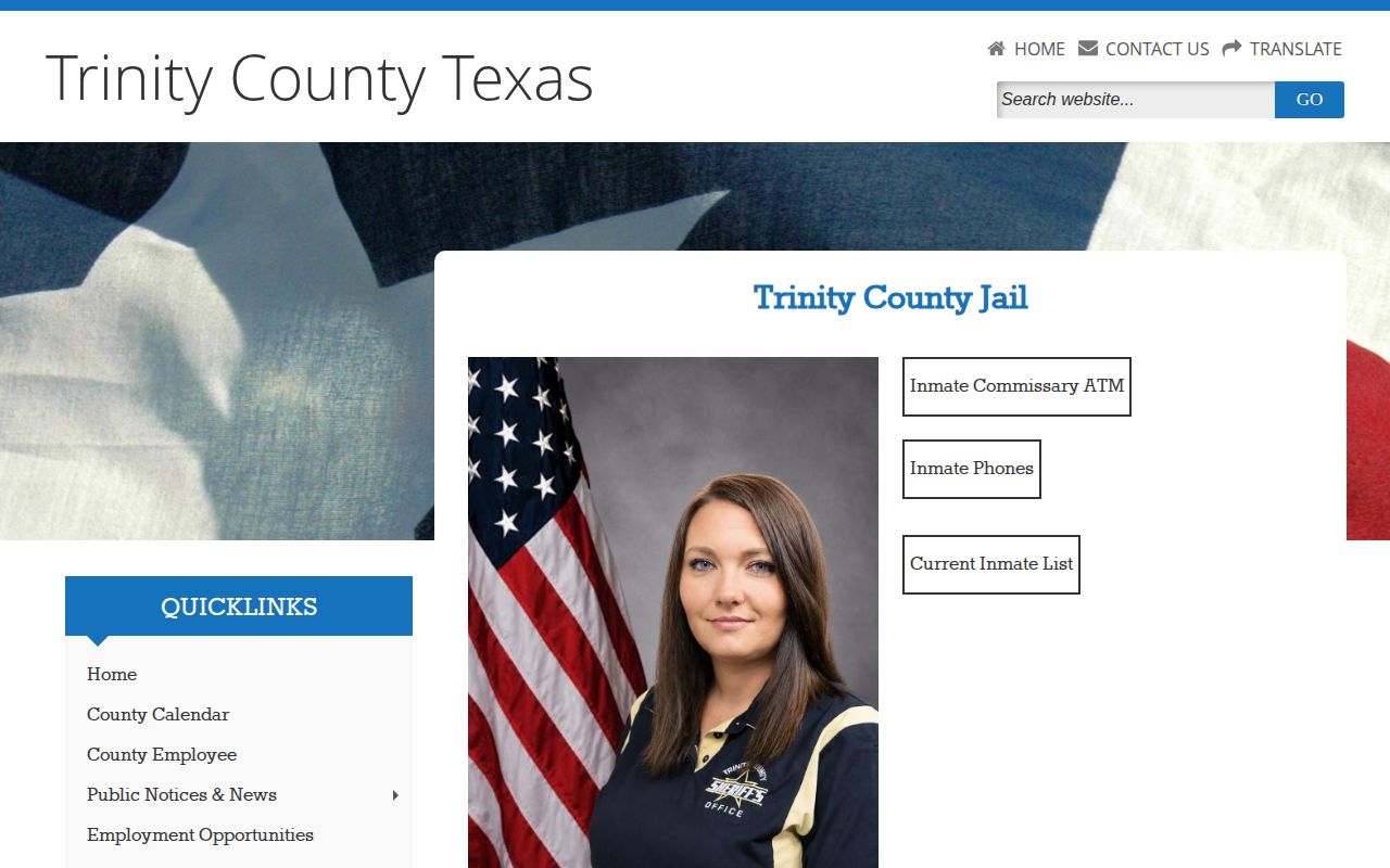 Official Trinity County Jail information page